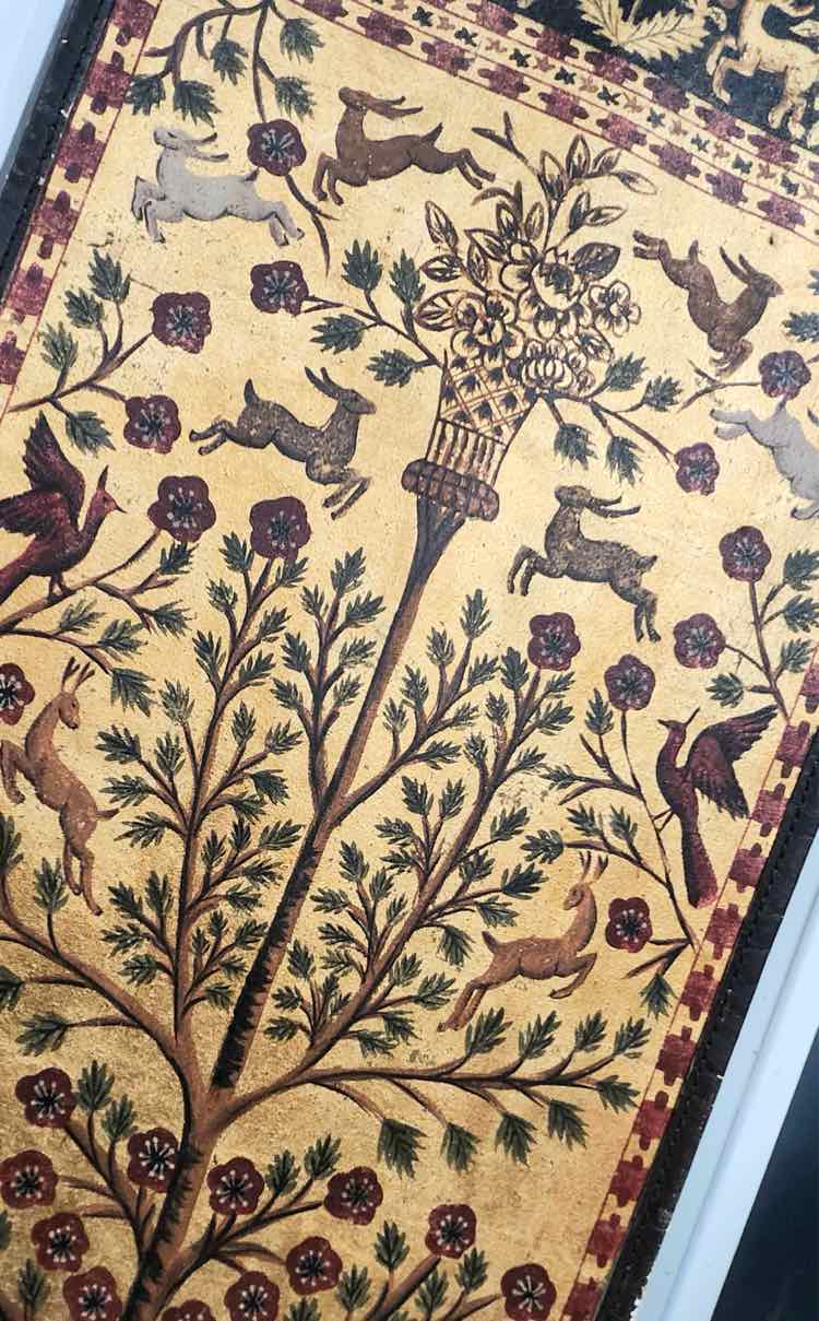 Golden Tree of Life Painted Tapestry Art