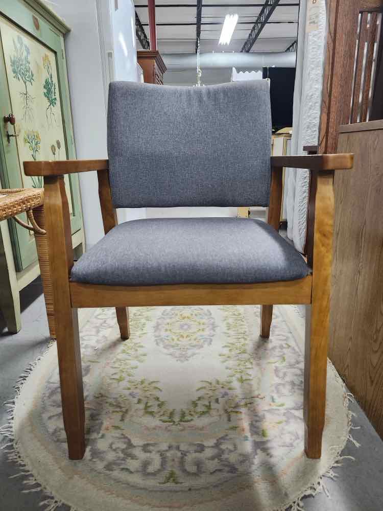 Grey MCM Style Wood Chair