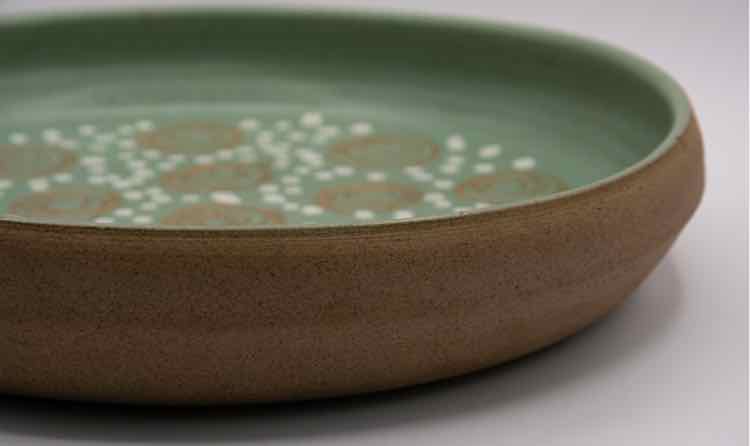 Vtg. Marsha/Studio Stoneware Green Bowl
