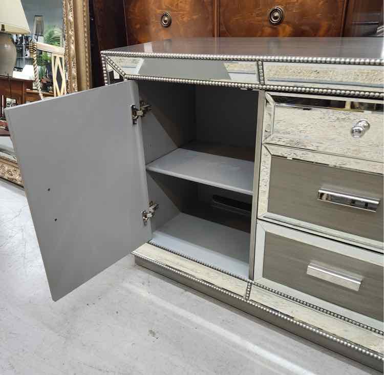 Grey Mirrored Sideboard Cabinet