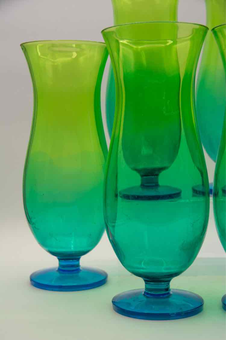 6 Acrylic Outdoor Blue/Green Glasses