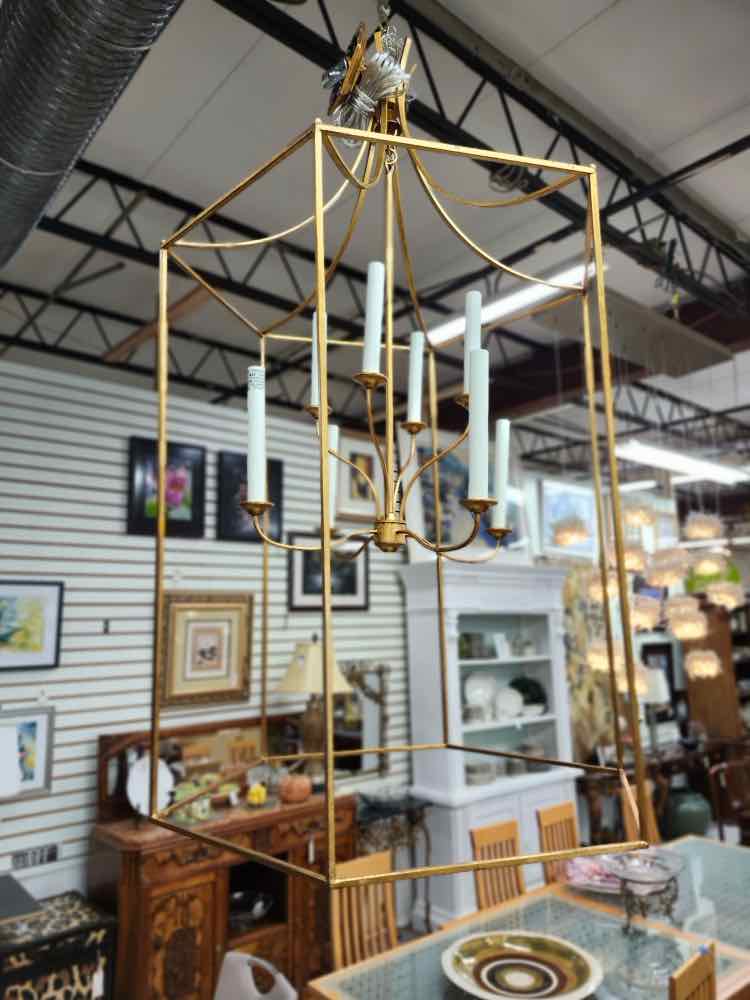 Gold Octagon Gen. Lighting Chandelier