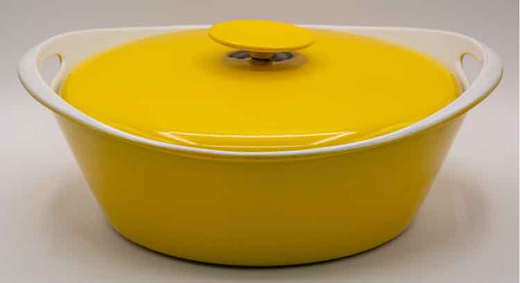 MCM Vtg Yellow Dutch Oven