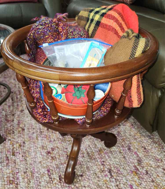 Forslund Wooden Sewing/Knitting Basket