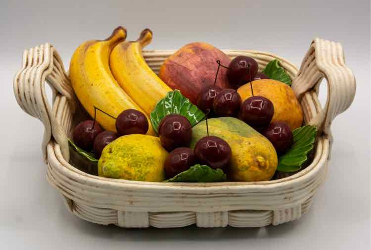 Mid Century Ceramic Italian Fruit Basket