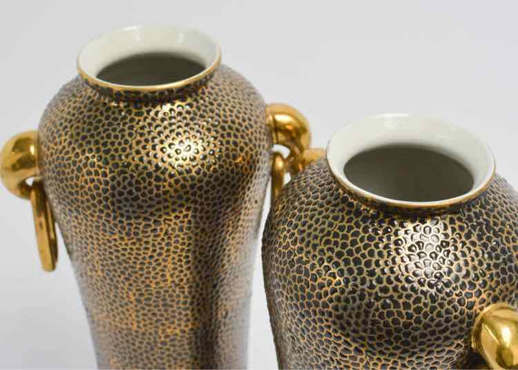 Black & Gold Ceramic Vases