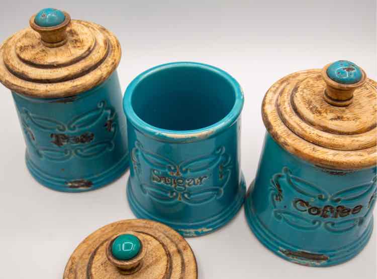 Ceramic Canister Set Coff/Tea/Sugar