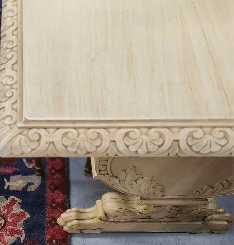 Cream Claw Foot Entry Table 'As Is'