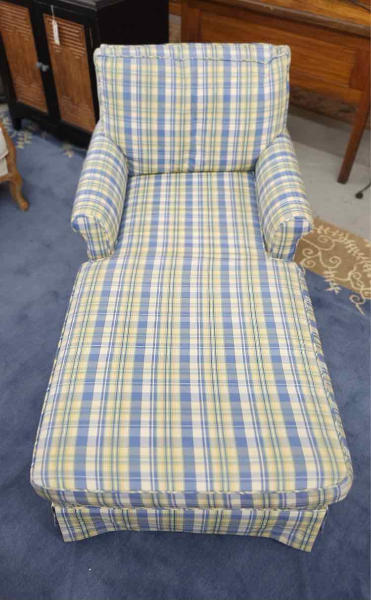 Green and Blue Chaise Lounge