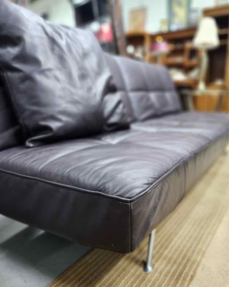 French Leather Futon