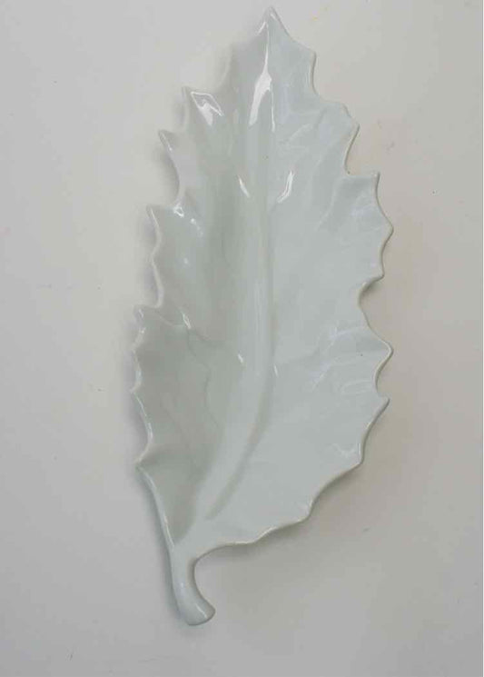 Apilco Vtg. White Porcelain Leaf Dish