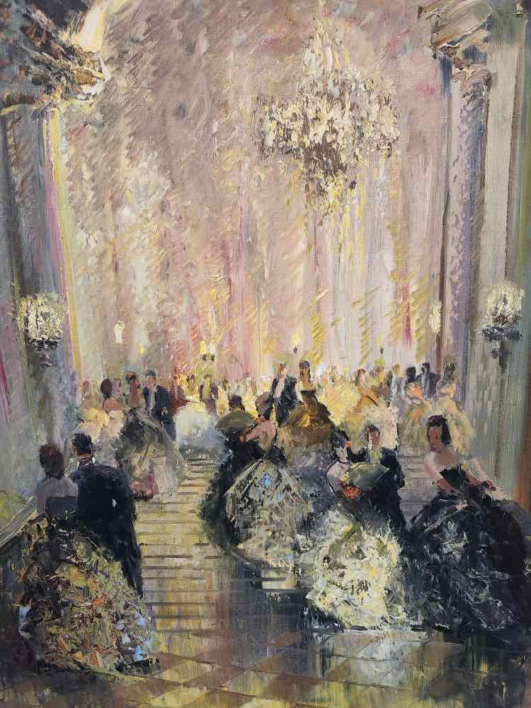 Art 'At the Ball' Oil Ludwig Gschosmann