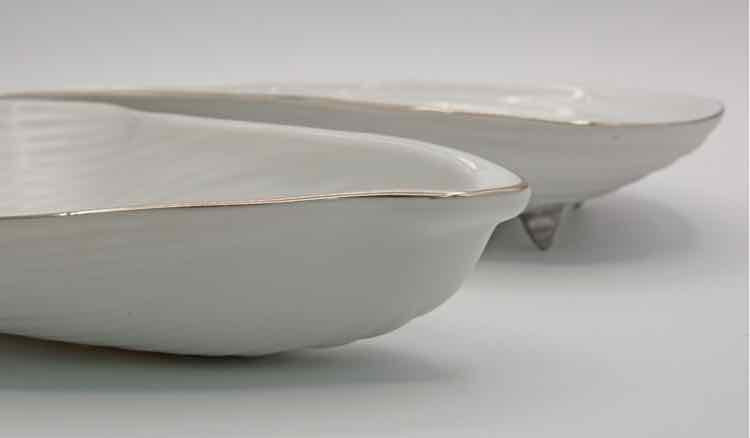 Michael Aram Platinum Edge Clam Shell Dishes 2pc