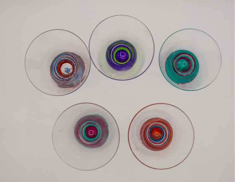 Set of 5 Dansk Spectra Cocktail Glasses