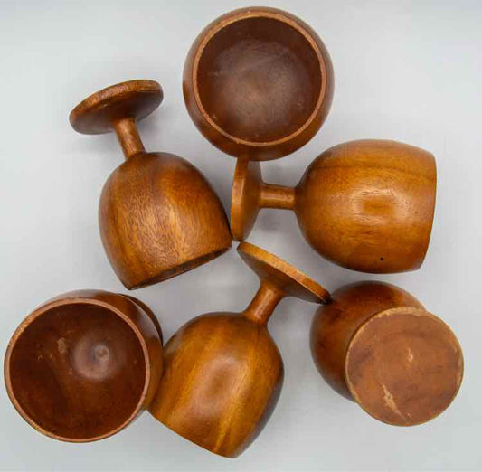 Small Wooden Wine Cups