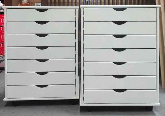 7 Drawer White Rolling Cabinet