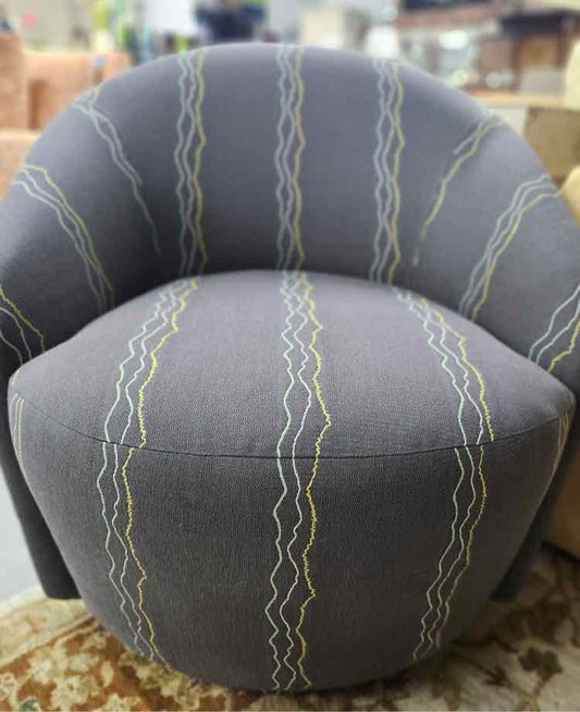 Grey Abstract Line Swivel Chair