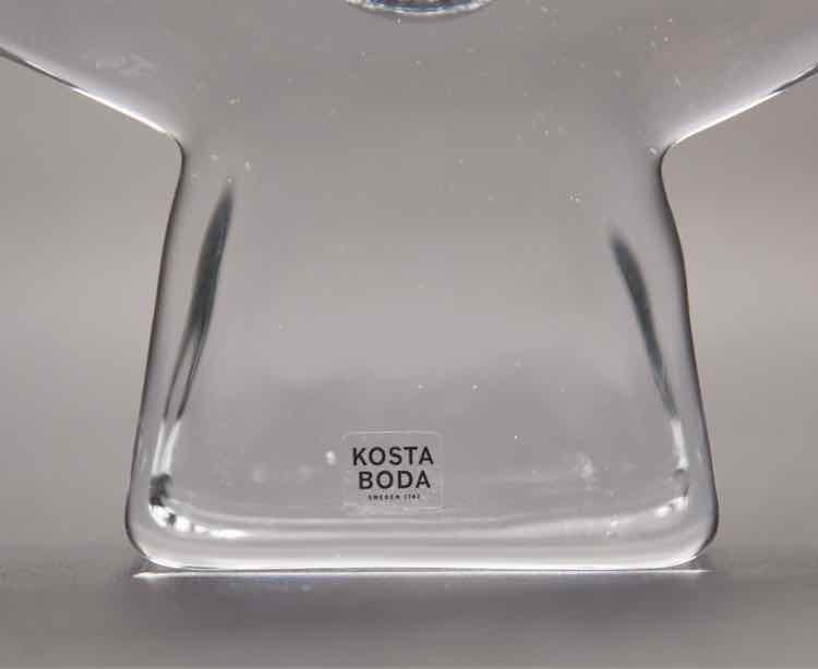 2 Kosta Boda Clear Crystal Candleholders