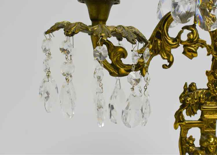 Atq. Gilt Brass Candelabra