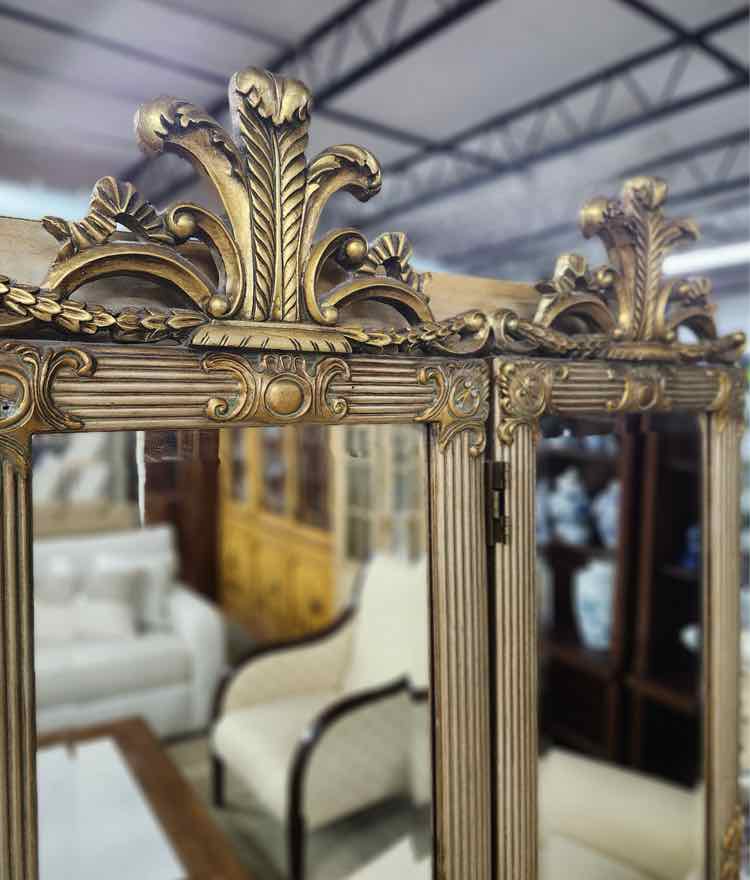 3 Panel Gold Mirrored Screen
