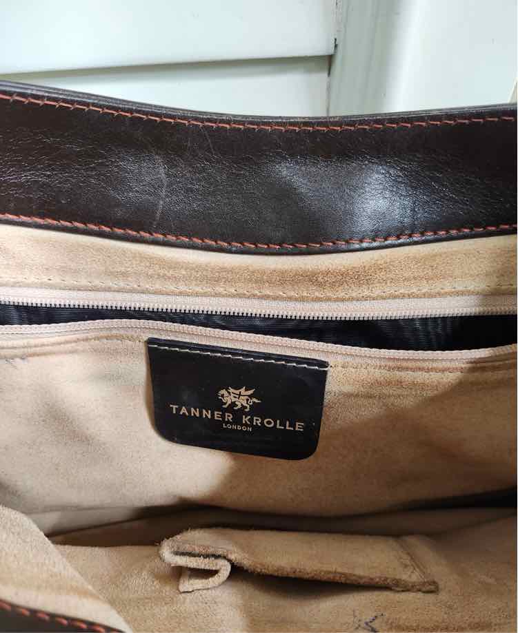 Tanner Krolle Dark Brown Leather/Gold Handbag