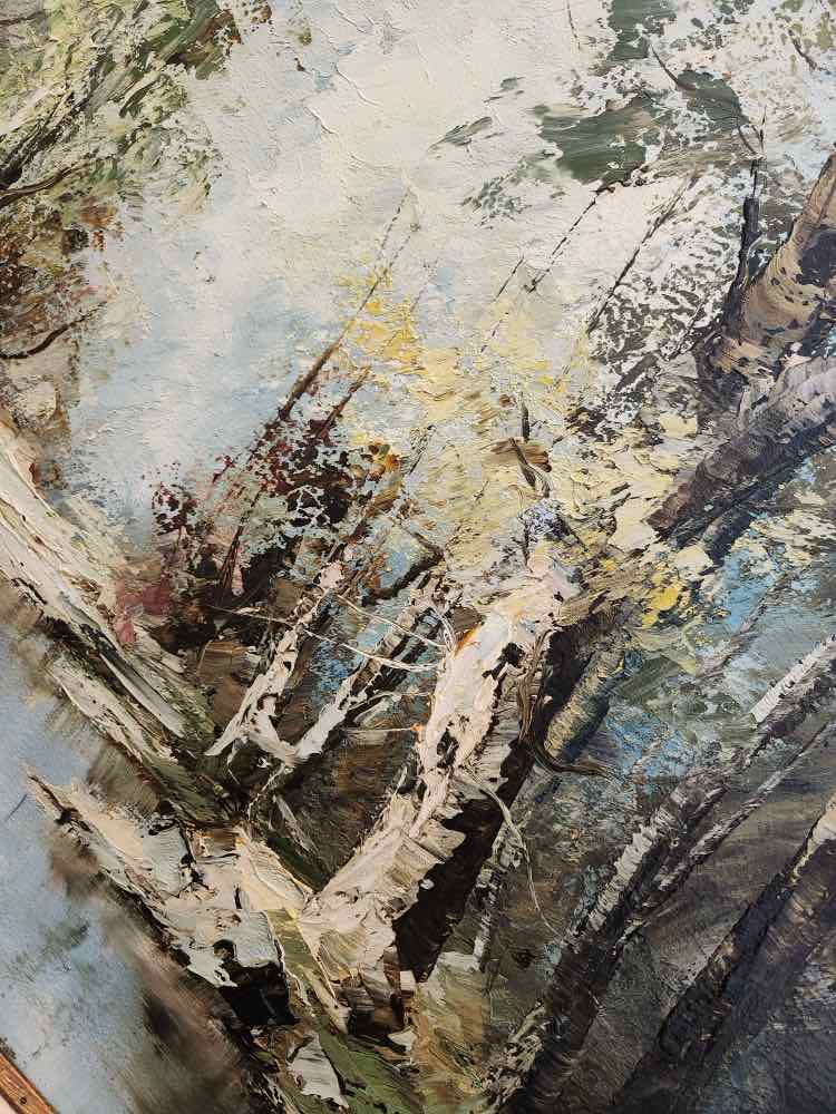 "Birches by the Stream" Oil Art by Heinz Koller