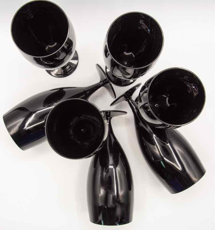 7 Mikasa Black Water Goblets