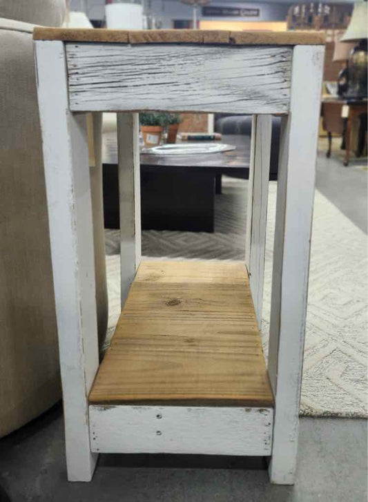 Pair of White Wood End Tables