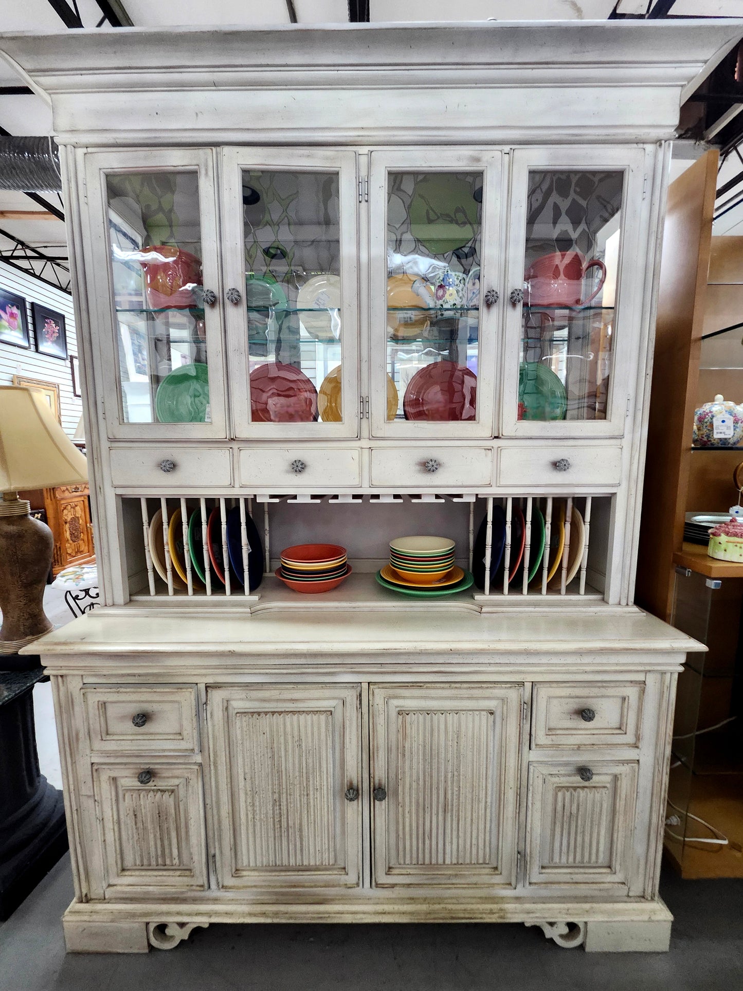 2pc White Lexington China Cabinet