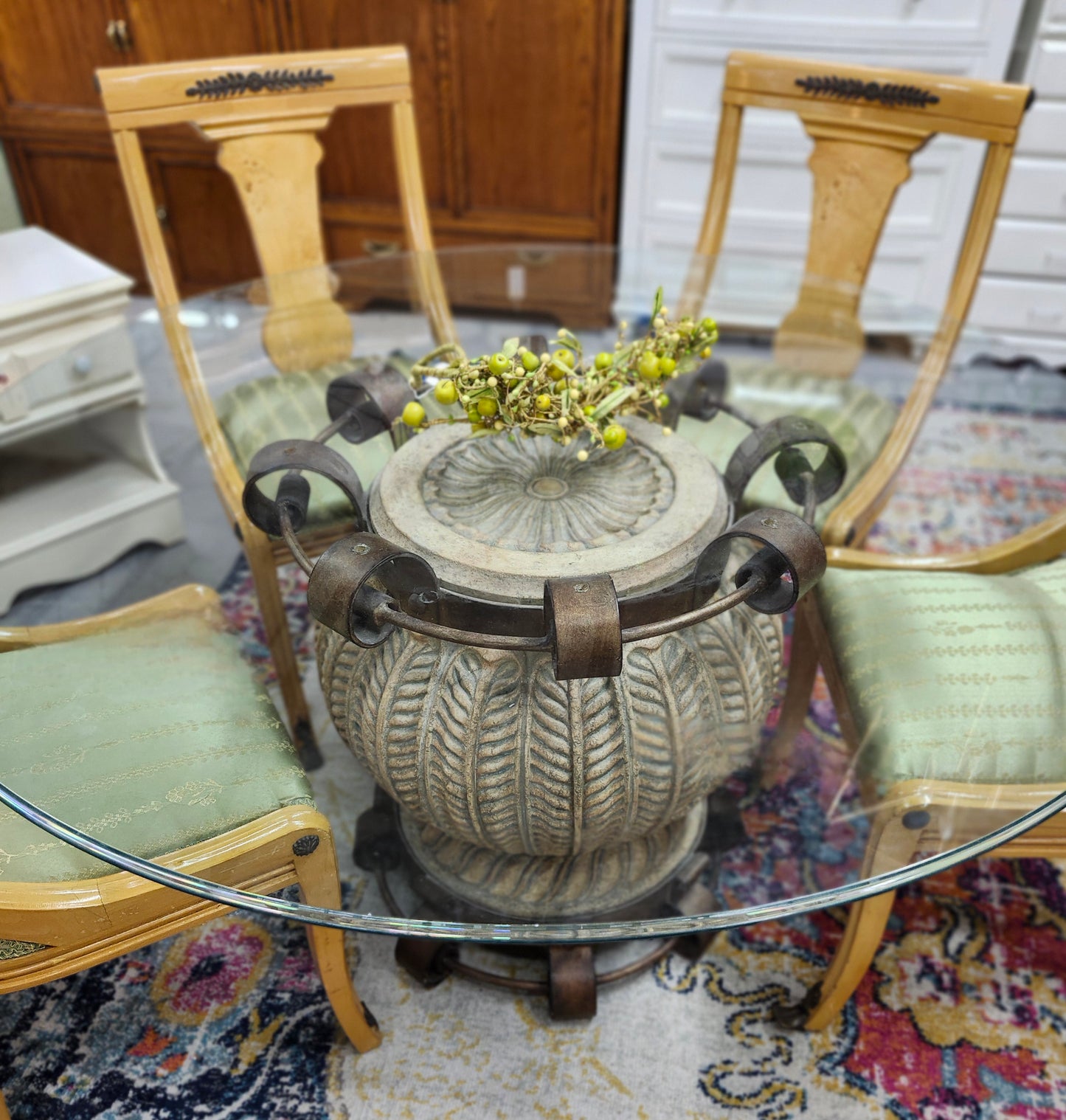 Round Glass Top Table