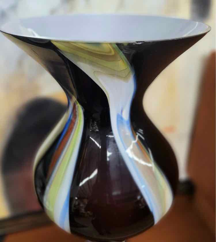 26" Black & Color Makora Vase