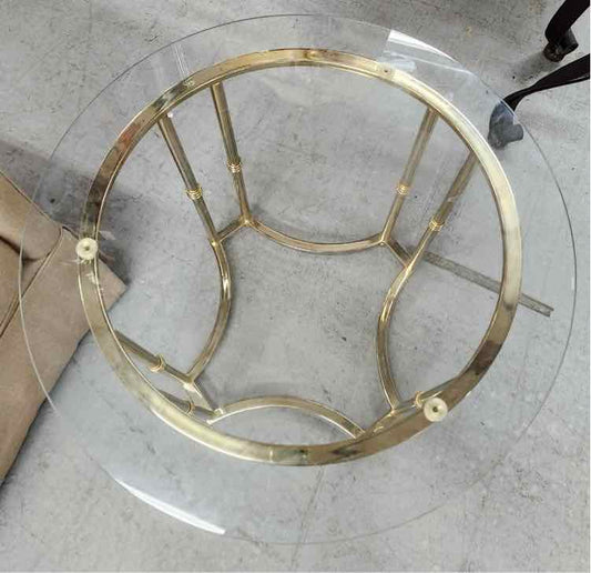Gold and Glass Regency Style End Table