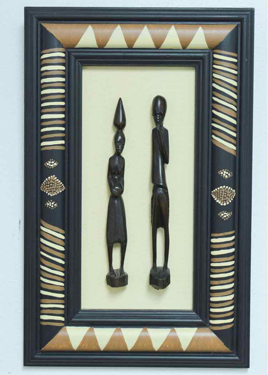 African Carved Wood Figural Wall Art