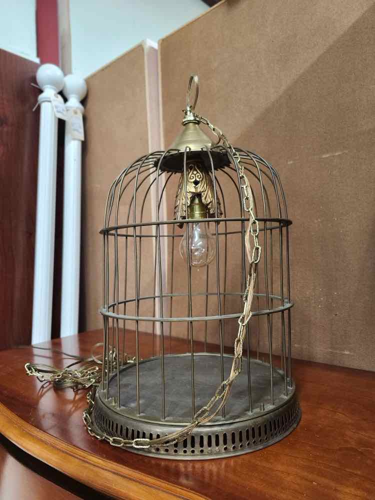 Antique Brass Cage Hanging Lantern