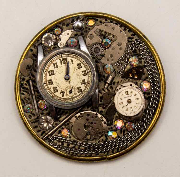 Leslie Mones Vtg. Steampunk Pin