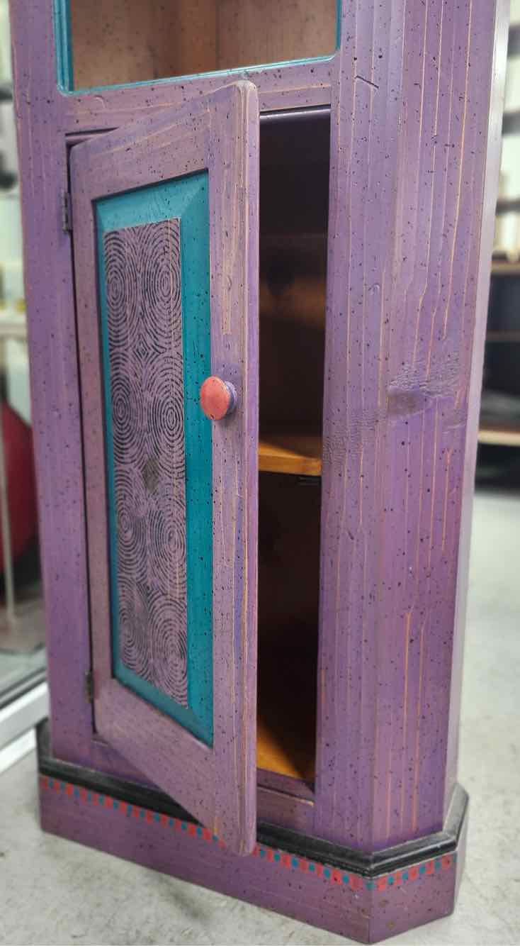 Purple Corner Cabinet