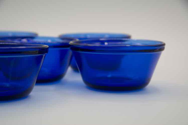 6 Cobalt Blue Small Bowls