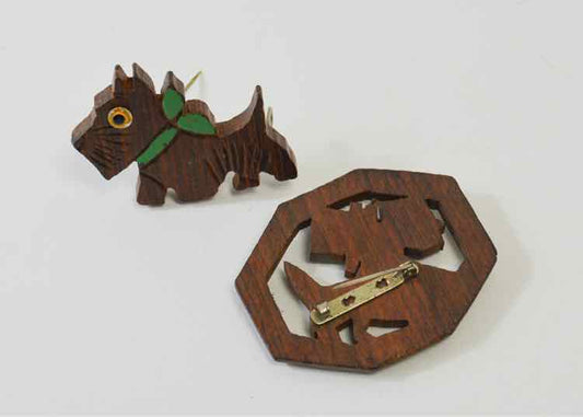Scotty Dog Wooden Pins