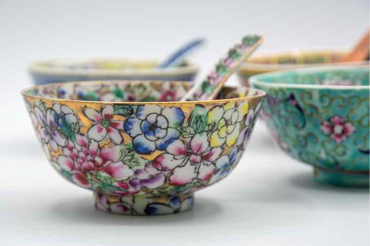 Chinese Rice Bowls and Spoons