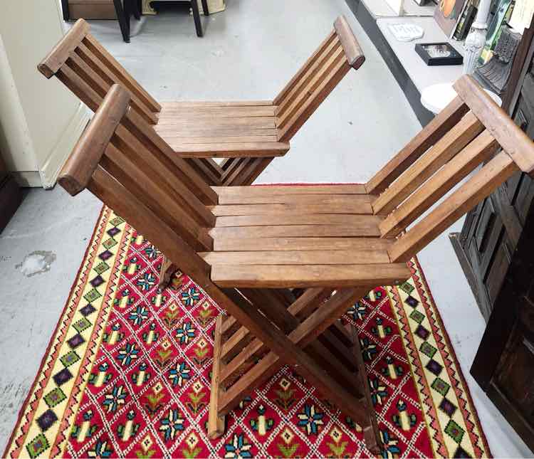 Pair of Teak Folding Chairs