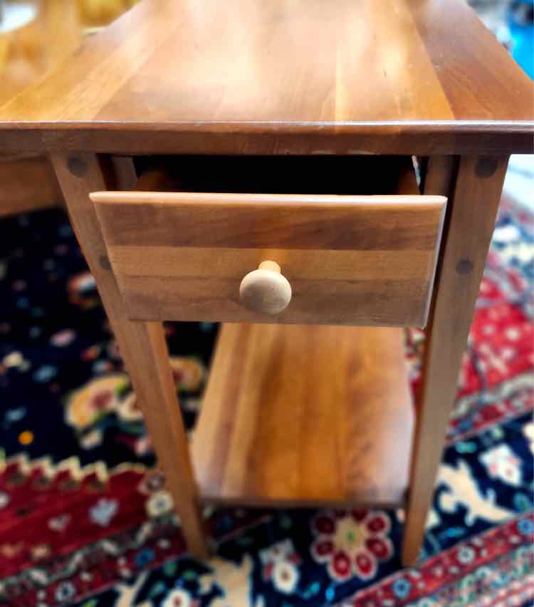 Pair Cherry Wood Narrow End Tables
