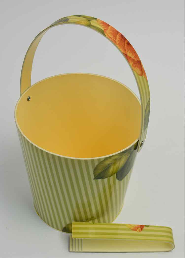 Boutique Floral Peach & Green Bucket & Tongs
