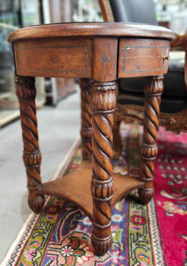 Round Stone Inlaid Occasional Table