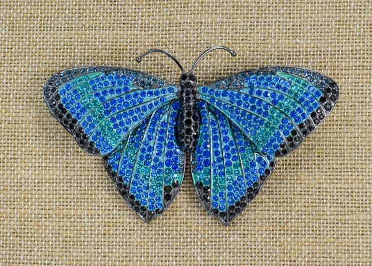 Joan Rivers Blue Butterfly Brooch