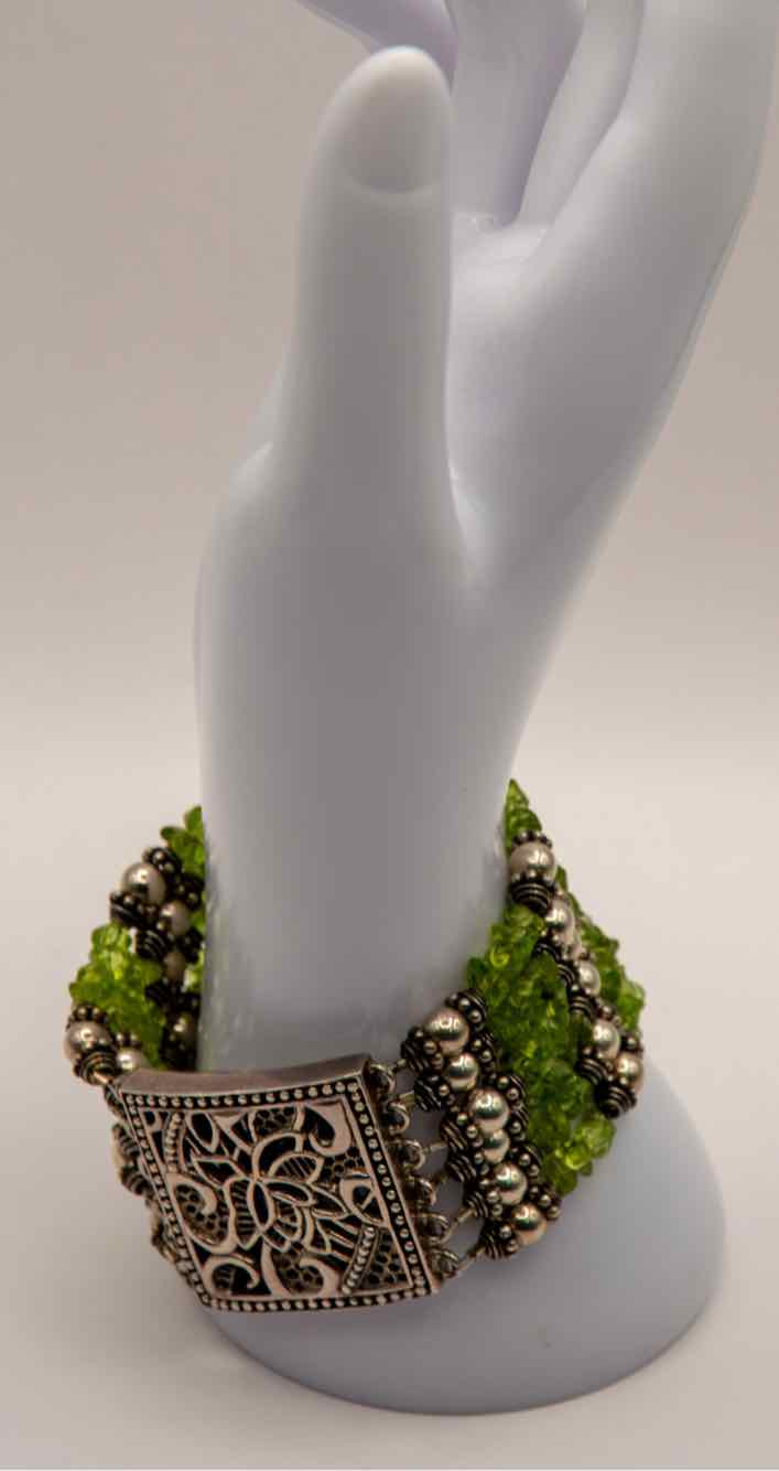 .925 Multi-Strand Peridot Bracelet