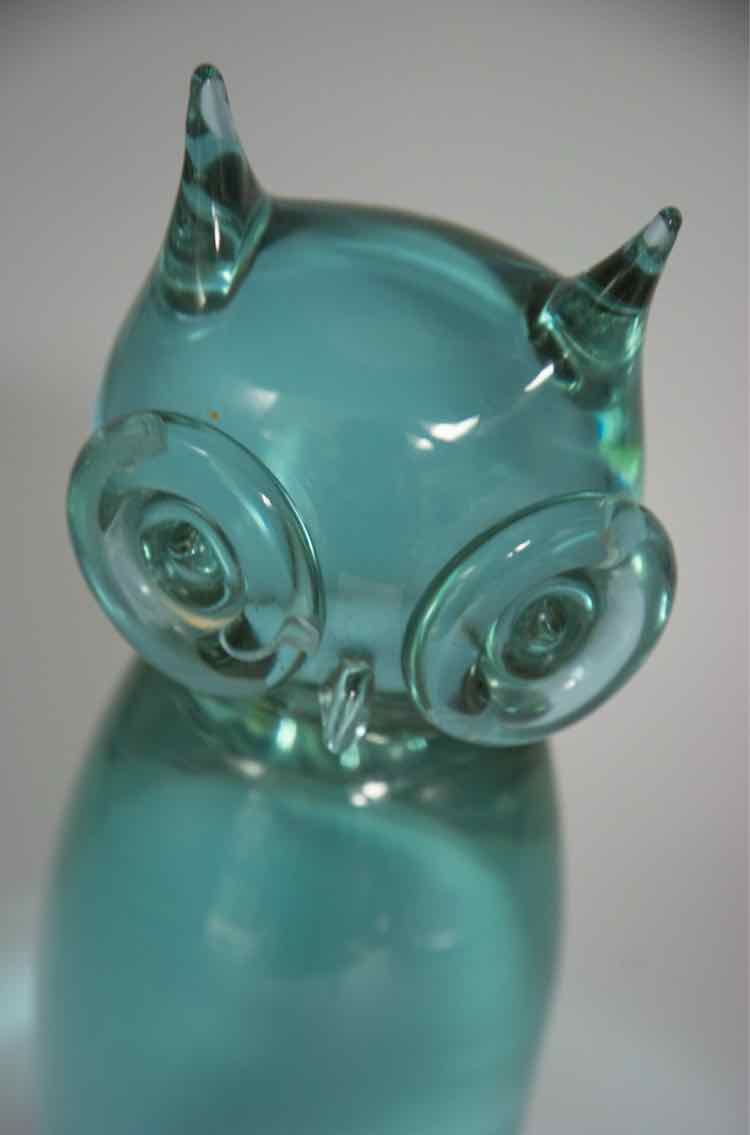 Purple/Blue Murano Glass Synee Zanetti Owl