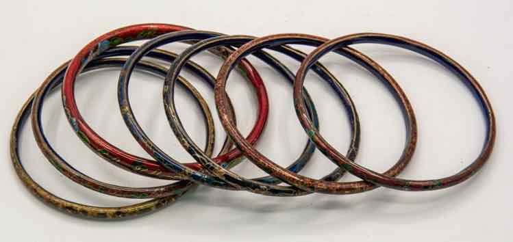 7 VTG.CLOISONNE BANGLES