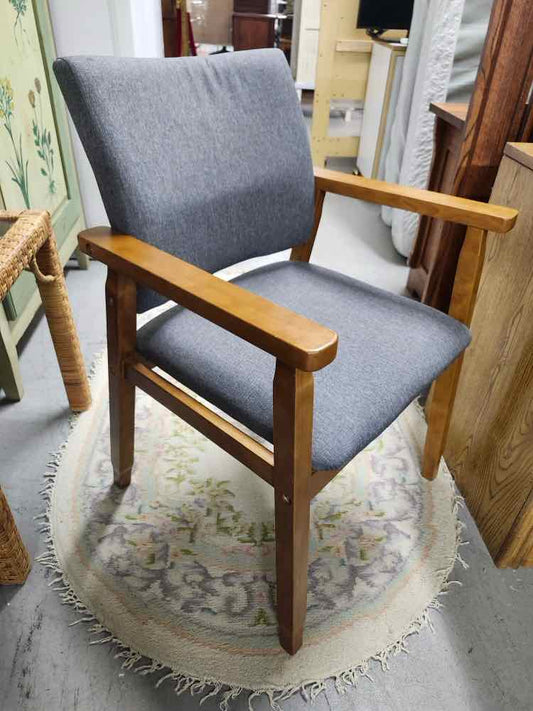 Grey MCM Style Wood Chair