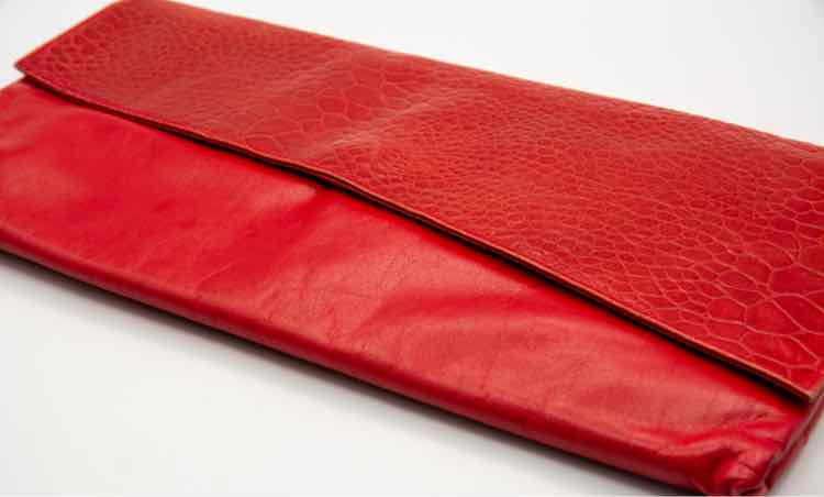 Laura Biagiotti Red Leather Clutch