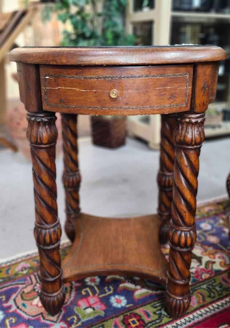 Round Stone Inlaid Occasional Table